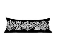Funda de Almohada 30 x 90 cm Negro Protector Almohada 90 cm con Cremallera Invisible, Lino Durable y Transpirable Pillow Case Largas nórdico Impresión a Doble Cara para Cama, Sofá y Dormitorio dg-27