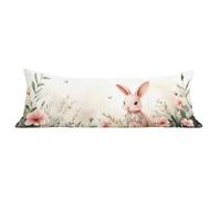 Funda de Almohada 30 x 90 cm Víspera de Todos los Santos Protector Almohada 90 cm con Cremallera Invisible, Lino Durable Pillow Case Conejo Impresión a Doble Cara para Cama, Sofá y Dormitorio dg-86