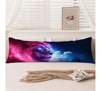 Funda de Almohada 30x90cm, Funda Almohada 90, León Fundas Cojines Sueño Patrón, Terciopelo Súper Cómodo Doble Cara Impresión Cojines Cama con Cremallera Invisible para Sofá Decoración Hogar, Model1053