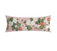 Funda de Almohada 35x105 cm rosa Rectangular Funda Almohada con Cremallera Invisible, Lino Cojines Sofa, Comodidad y Transpirable fresa Fundas Cojines para Dormitorios para Todas Las Camas 0E-230