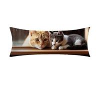 Funda de Almohada 40 x 120 cm animal Suave Terciopelo Cojines Sofa con Cremallera Invisible Funda Almohada gato Impresión a Doble Cara Fundas Cojín para Almohadas y Cojines, Decoracion Hogar 0E-205
