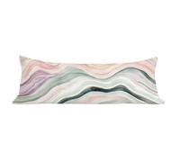 Funda de Almohada 40 x 140 cm Rosa Protector Almohada 140 cm con Cremallera Invisible, Terciopelo Suave y Transpirable Pillow Case A Rayas Impresión a Doble Cara para Cama, Sofá y Dormitorio dg-84