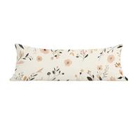 Funda de Almohada 40 x 145 cm Beige Protector Almohada 145 cm con Cremallera Invisible, Terciopelo Suave y Transpirable Pillow Case Simple Impresión a Doble Cara para Cama, Sofá y Dormitorio dg-6