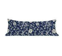 Funda de Almohada 40 x 145 cm Cortijo Protector Almohada 145 cm con Cremallera Invisible, Terciopelo Suave Pillow Case Marina de Guerra Impresión a Doble Cara para Cama, Sofá y Dormitorio dg-536