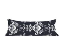 Funda de Almohada 40 x 145 cm nórdico Protector Almohada 145 cm con Cremallera Invisible, Lino Durable Pillow Case Largas Marina de Guerra Impresión a Doble Cara para Cama, Sofá y Dormitorio dg-582