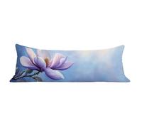 Funda de Almohada 40 x 145 cm Púrpura Protector Almohada 145 cm con Cremallera Invisible, Terciopelo Suave y Transpirable Pillow Case Simple Impresión a Doble Cara para Cama, Sofá y Dormitorio dg-387