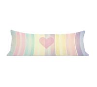 Funda de Almohada 40 x 145 cm Vistoso Protector Almohada 145 cm con Cremallera Invisible, Terciopelo Suave y Transpirable Pillow Case A Rayas Impresión a Doble Cara para Cama, Sofá y Dormitorio dg-19
