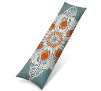 Funda de Almohada 40 x 145cm en Terciopelo Suave, Funda Cojín Largo para Cama y Sofá, Impresión a Doble Cara Gris Fundas de Almohadas Decorativas, Pillow Case con Cremallera Invisible, Bohemia f0-223