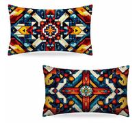 Funda de Almohada 40 x 60Cm, Funda de Almohada Cruz, cojín Abstracto, Almohada de Lino Estampada de Doble Cara Larga, Adecuada para sofá y decoración del hogar. KBZT0732