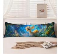 Funda de Almohada 40x145cm, Funda Almohada 145, Bosque Fundas Cojines Ciervo Patrón, Terciopelo Doble Cara Impresión Cojines Cama con Cremallera Invisible para Sofá Decoración Hogar Sala, Model1843