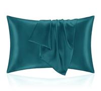 Funda de Almohada 40x70 Satén, Protector Almohada Saten para Proteger Piel y Cabello - Súper Suave e Hipoalergénica - Juego de 2 Fundas Almohada con Cremallera Azul Verde