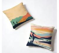 Funda de Almohada 45 x 45 Juego de 2 Color, Funda Cojín 45x45 cm, Cojines Cama Golf Decoracion Cushion Covers Lino Impresión HD a Doble Cara para Verano Jardin Decoracion Hogar Regalo Donna 5-RE3654