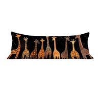 Funda de Almohada 50 x 150 cm Animal Protector Almohada 150 cm con Cremallera Invisible, Terciopelo Suave y Transpirable Pillow Case Negro Impresión a Doble Cara para Cama, Sofá y Dormitorio dg-63