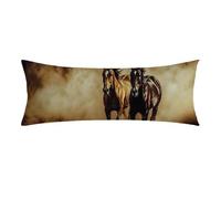 Funda de Almohada 50 x 150 cm animal Terciopelo Cojines Sofa con Cremallera Invisible Funda Almohada caballo Impresión a Doble Cara Fundas Cojín para Almohadas y Cojines, Decoracion Hogar 0E-204