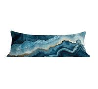 Funda de Almohada 50 x 150 cm Azul Verdoso Protector Almohada 150 cm con Cremallera Invisible, Terciopelo Suave Pillow Case Largas Abstracto Impresión a Doble Cara para Cama, Sofá y Dormitorio dg-43