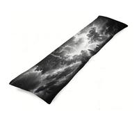 Funda de Almohada 50x150 cm Negro Fundas Cojines Nube Almohada para Dormir de Lado, con Cremallera Invisible Cojines Grandes, Lino Funda Almohadas para Sofá Cama Decoración Sala Body Pillow J0-800