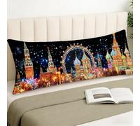Funda de Almohada 50x150 Terciopelo Iglesia Cojines Paisaje Protector Almohada 90 y 180, Cubierta Rectangular de Cuerpo, Fundas de Lujo Suave, Transpirables Cojin Impermeable Largo 1 Pieza, Cod1633