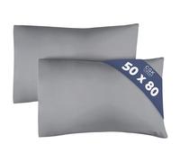 Funda de Almohada 50x80 Gris Oscuro - Set de 2 Fundas de Microfibra Suaves, Cómodas y Lavables a Máquina - Fundas 50x80 Gris Oscuro para una Experiencia de Confort y Elegancia