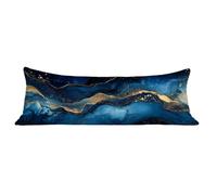 Funda de Almohada 60 x 180 cm Azul Marino Protector Almohada 180 cm con Cremallera Invisible, Lino Durable Pillow Case Largas Abstracto Impresión a Doble Cara para Cama, Sofá y Dormitorio dg-55