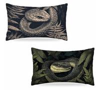 Funda de Almohada 60 x 80CM, Fundas Cojines Serpiente Lino Almohada Realismo Doble Cara Impresión, Suave Mejorar la Calidad del Sueño con Cremallera Invisible para Sofá Cama Decoración Sala KBZT4070