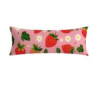 Funda de Almohada 60x160 cm rosa Rectangular Funda Almohada con Cremallera Invisible, Lino Cojines Sofa, Comodidad y Transpirable fresa Fundas Cojines para Dormitorios para Todas Las Camas 0E-231