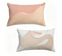 Funda de Almohada 60x90 cm Juego de 2 Color SóLido, Funda Cojín 60 x 90 cm, Cojines Cama Abstracto Decoracion Cushion Covers Lino Impresión HD a Doble Cara para Jardín Decoracion Hogar Regalo O-9904K2