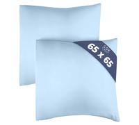 Funda de Almohada 65x65 Azul Claro- Set de 2 Fundas de Microfibra Suaves, Cómodas y Lavables a Máquina - Fundas 65x65 Azul Claro para una Experiencia de Confort y Elegancia - 2 Pack
