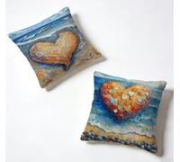 Funda de Almohada 75 x 75 Juego de 2 Paisaje, Funda Cojín 75x75 cm, Cojines Cama Sea Decoracion Cushion Covers Lino Impresión HD a Doble Cara para Verano Jardin Decoracion Hogar Regalo Donna E-RE6592