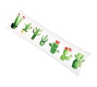 Funda de Almohada 90 cm Blanco Protector Almohada 30x90cm Impermeable Lino Funda Cojin, Cactus Long Pillow Case Transpirable, con Cierre de Cremallera Lateral Cushion Covers para Dormir de Lado bz-416