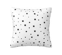 Funda De Almohada Black Stars On White Background Seamless Pattern Elegant Art Design Plush Almohada Caso Cómoda Funda Almohadas Modern Throw Pillow Case para Patio Sala Dormitorio 45X45 CM