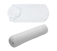 Funda de almohada blanca ultrasuave para almohada redonda de espuma viscoelástica, espuma triturada, algodón, funda de almohada refrescante cervical (15 x 45 cm)