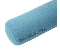 Funda de Almohada Cervical Cilíndrica de Lino con Cremallera (Solo Funda), Transpirable y Lavable.(Blue, 5.9x17.7in/15x45cm)