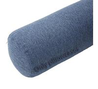 Funda de Almohada Cervical Cilíndrica de Lino con Cremallera (Solo Funda), Transpirable y Lavable.(Deep Blue, 5.9x17.7in/15x45cm)