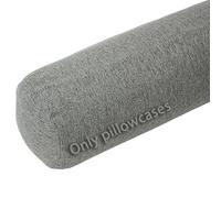 Funda de Almohada Cervical Cilíndrica de Lino con Cremallera (Solo Funda), Transpirable y Lavable.(Gray, 7x19.6in/18x50cm)