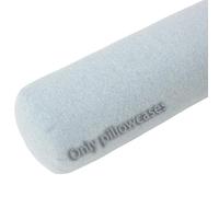 Funda de Almohada Cervical Cilíndrica de Lino con Cremallera (Solo Funda), Transpirable y Lavable.(Light Blue, 5.9x17.7in/15x45cm)
