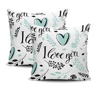 Funda De Almohada Cojines Te Amo Hojas Simples Fundas De Almohada Cremallera Oculta Pillow Cases Moderna Almohada Protectores Caso para Jardín Oficina Balcony 45X45Cm