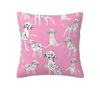Funda de almohada con cremallera oculta, funda de cojín de poliéster con estampado de perro dálmata, funda de almohada decorativa de doble cara