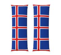 Funda de almohada con diseño de bandera de Islandia de 20 x 60 pulgadas, funda de almohada larga de felpa ultrasuave con cremallera oculta para dormir