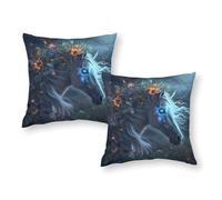 Funda de almohada con diseño de caballo encantado, calidad de hotel, hipoalergénicas, tamaño King, para sofá, sala de estar, 40,6 x 40,6 cm