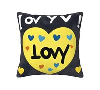 Funda de almohada con texto en inglés "Love You With All My Heart", 45,7 x 45,7 cm, almohada decorativa cuadrada para sofá, sala de estar, cama y decoración del hogar.