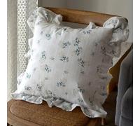Funda de Almohada con Volantes y Flores de algodón, Funda de cojín con Volantes, decoración del hogar, Funda de Almohada con Volantes para sofá, Adorno para sofá,A,50x50cm