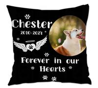 Funda de almohada conmemorativa personalizada para mascotas Forever In My Heart Keepsake, recuerdo para dueños de perros y gatos, funda de almohada de regalo conmemorativo para los amantes de las