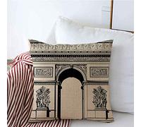 Funda De Almohada Cuadrada Ciudad Francia Arquitectura Urbana París Turismo De Representación Triunfo Fundas Cojine Sofá Cubierta Almohada, para Cama, Jardín, Silla, 45x45cm
