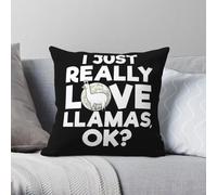 Funda de almohada cuadrada con diseño de llamas "I Just Really Love Llamas", de poliéster, con cremallera, para sofá, sillón, 45 x 45 pulgadas