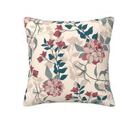 Funda de almohada cuadrada de flores rosas, funda de almohada para sofás, decoración para soporte de cintura de 12, 16, 18, 20 pulgadas