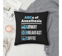 Funda de almohada cuadrada para anestesiólogo, médico, enfermera, funda de almohada para el hogar, dormitorio, coche