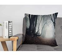 Funda De Almohada Cuadrada Sendero Mágico A Través De La Oscuridad, Las Hojas del Viejo Desierto Y La Niebla Fundas Cojine Decoración Almohada Caso, para Sala De Estar, Silla, 45x45cm