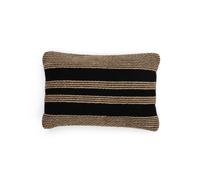 Funda de almohada de algodón Aylin con bordado de yute