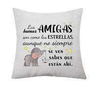 Funda de Almohada de Amistad Regalo de Funda de Cojín de Amiga Funda de Almohada para Mujer Chica Cumpleaños de Amiga Las Buenas Amigas Son como Las Estrellas (Estrellas)