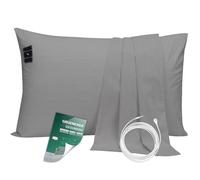 Funda de Almohada de conexión a Tierra, tamaño Queen, Alfombrilla de Puesta a Tierra conductiva para Cama con Cable de conexión de 4,5 m, algodón orgánico, Mejora el sueño, Color Gris, 51 x 76 cm